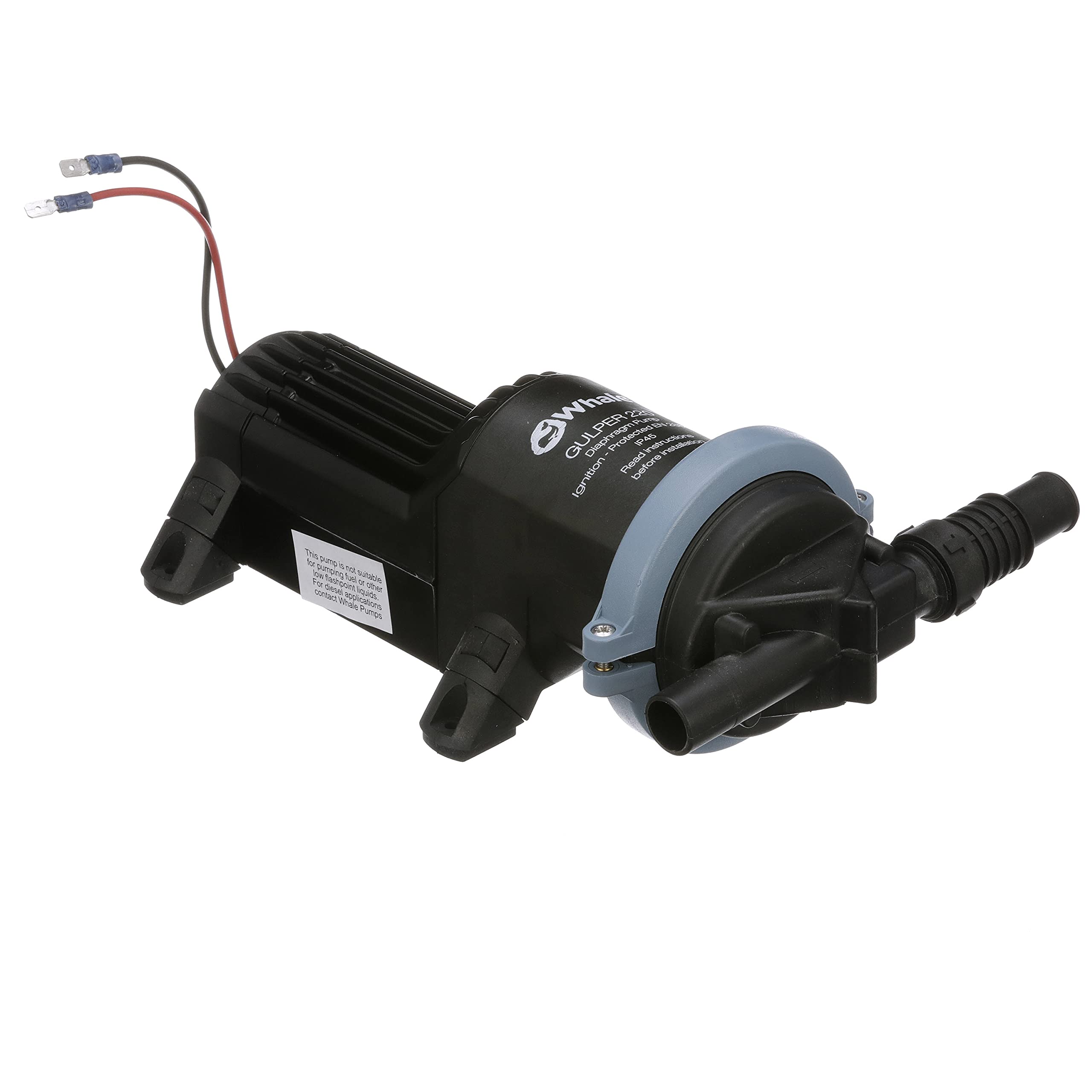 Whale Gulper 220 Pump BP1552, Manages Gray Waste, 3.5 GPM Flow Rate, 12V DC, ¾-Inch Hose Connections, Black