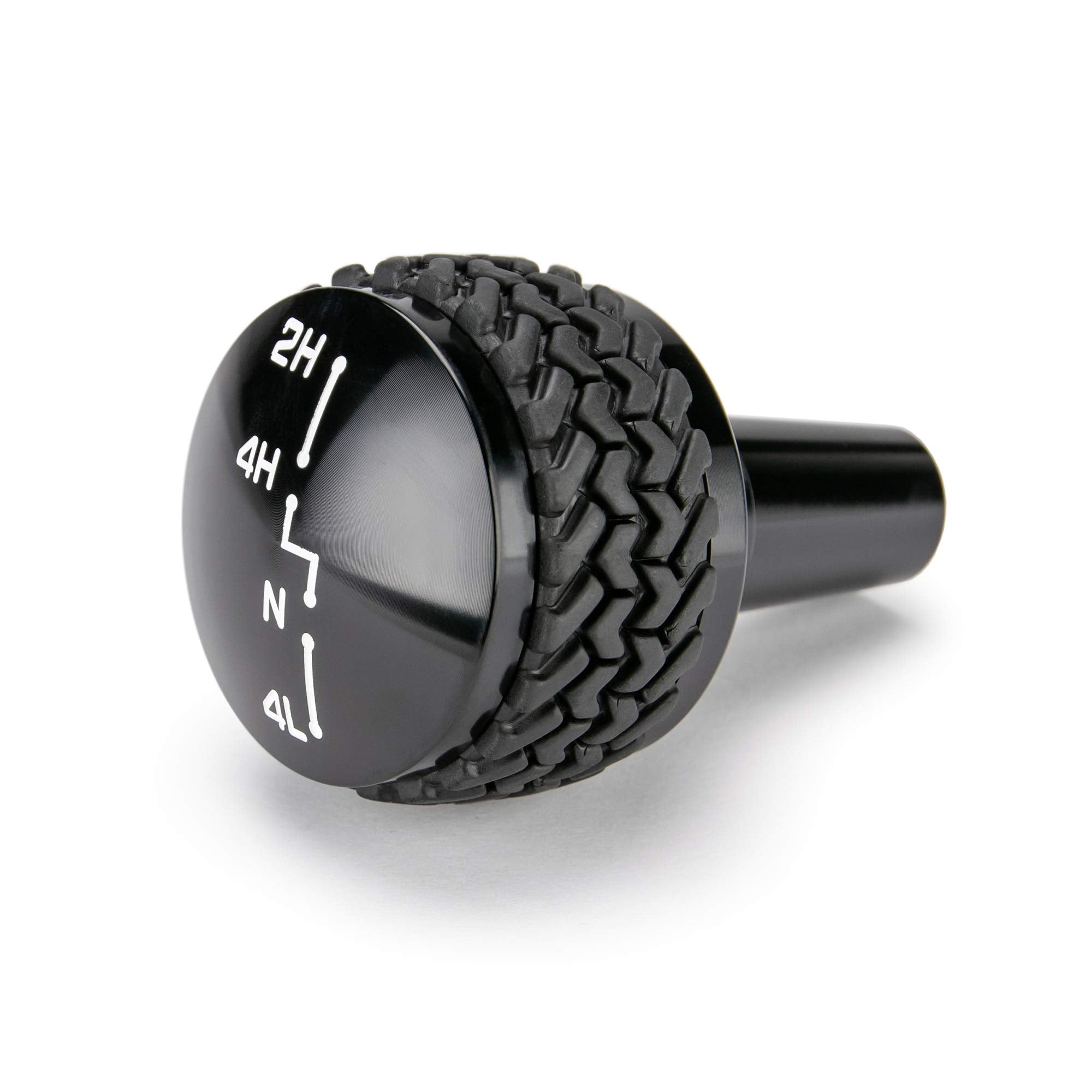 2007-2018 Wrangler JK DV8 Offroad Replacement Shift Knob | 4WD Shifter | Billet Aluminum Construction | Rubber Tire Tread Grip