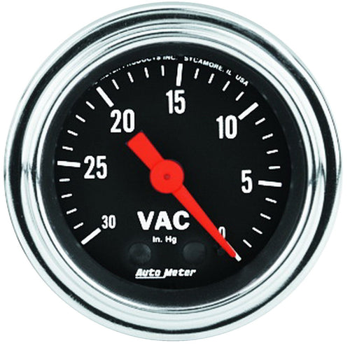 Mechanical Vacuum Gauge AUTO METER 2484 Traditional Chrome 2.3125 in.