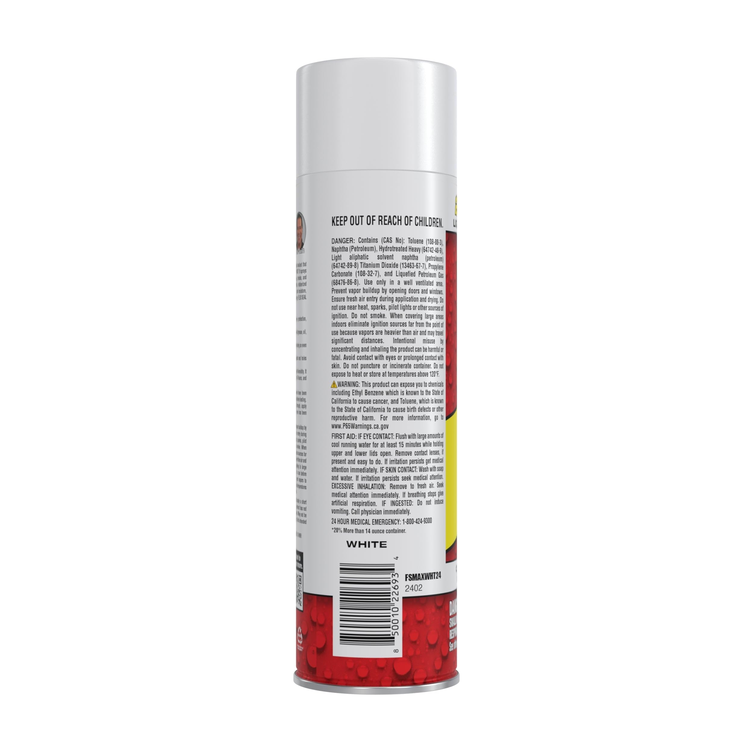 Flex Seal MAX, 17 oz, White, 1-Pack, Waterproof Rubber Spray On Sealant Coating, Stop Leaks Instantly, Perfect for Gutters, Wood, RV, Campers, Roof Repair, Skylights, Windows, and More