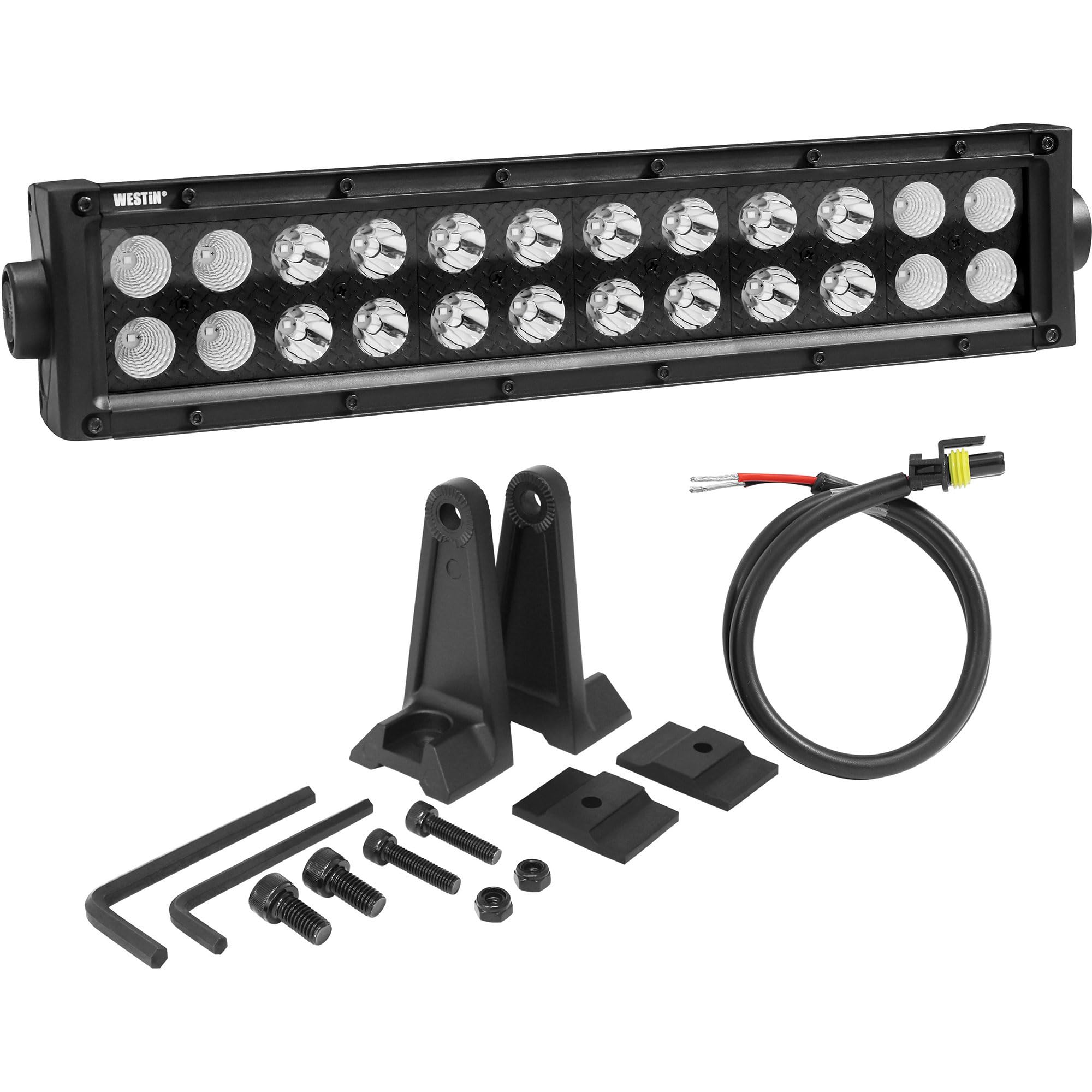 B-Force Westin 09-12212-24C Black Face 12 inch Double Row LED Light Bar with Combo Beam