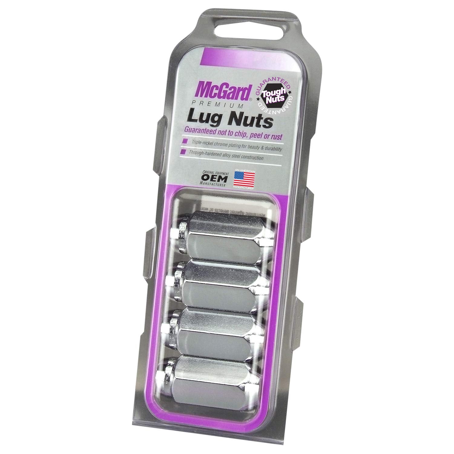 Cone Seat Style McGard 64019 Chrome Lug Nut Set (M12 x 1.75 Thread Size) - Set of 4