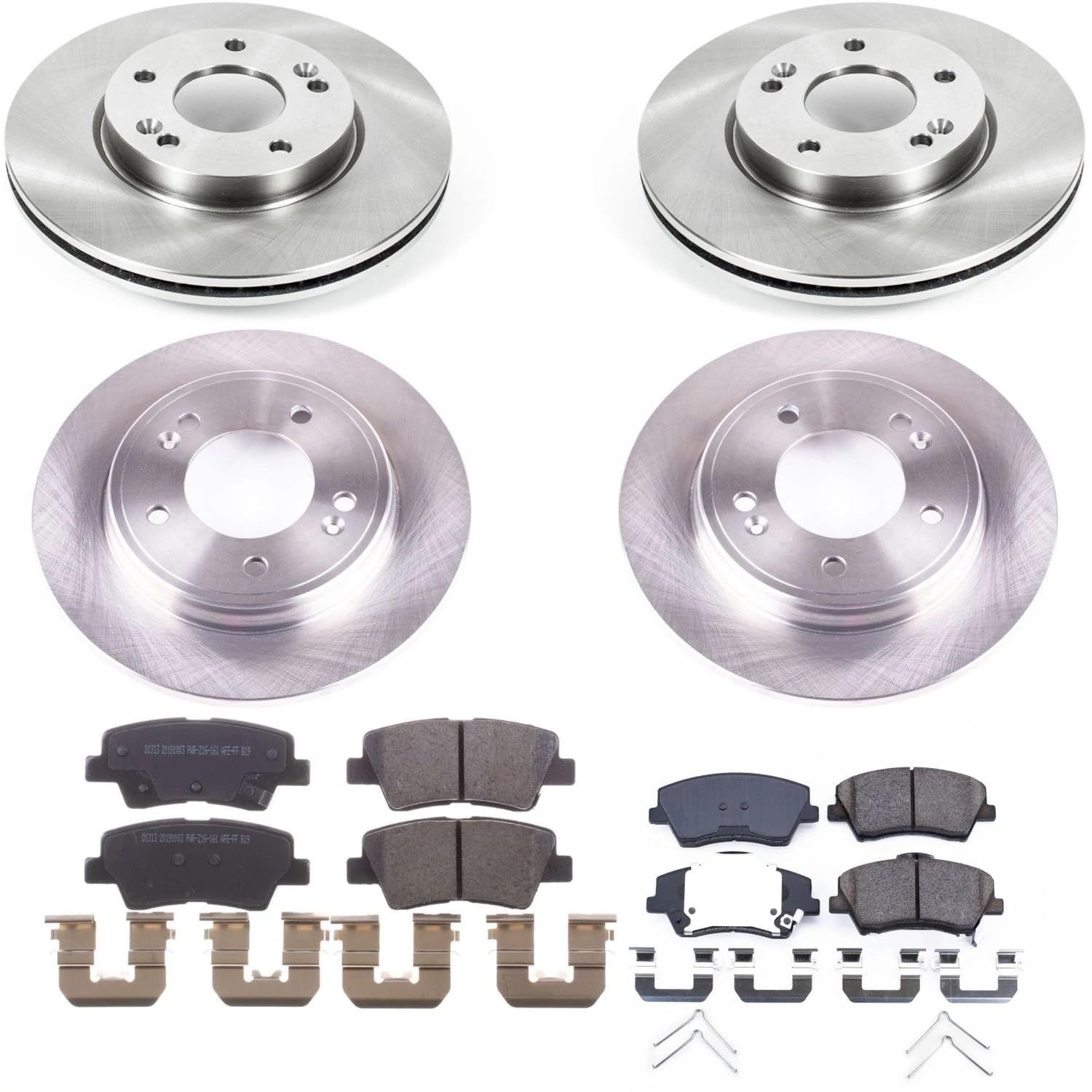 Power Stop KOE8344 Front and Rear Replacement Brake Kit-OE Brake Rotors & Ceramic Brake Pads For Hyundai Elantra 2019 [Model Specific]