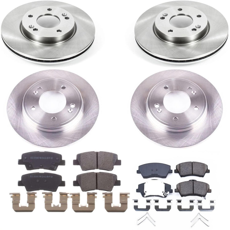 Power Stop KOE8344 Front and Rear Replacement Brake Kit-OE Brake Rotors & Ceramic Brake Pads For Hyundai Elantra 2019 [Model Specific]