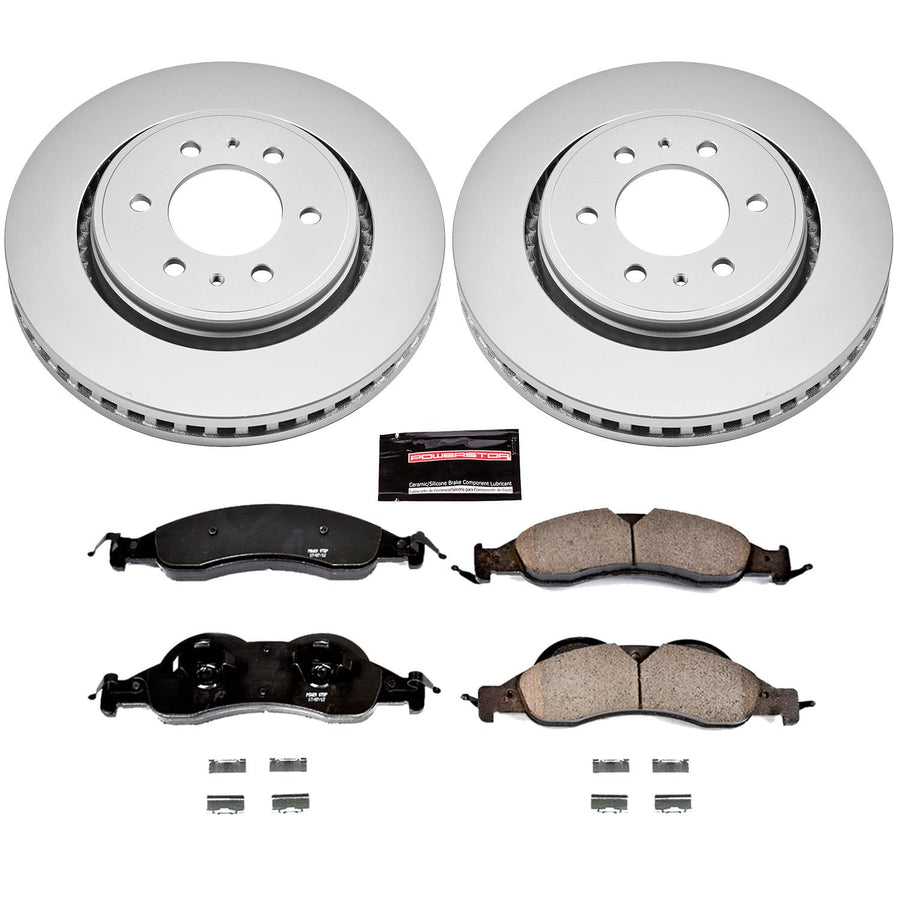 Power Stop CRK4682 Brake Pads & Coated Brake Rotor - front For Ford Expedition 2007-2009, Lincoln Navigator 2007-2009 [Model Specific]