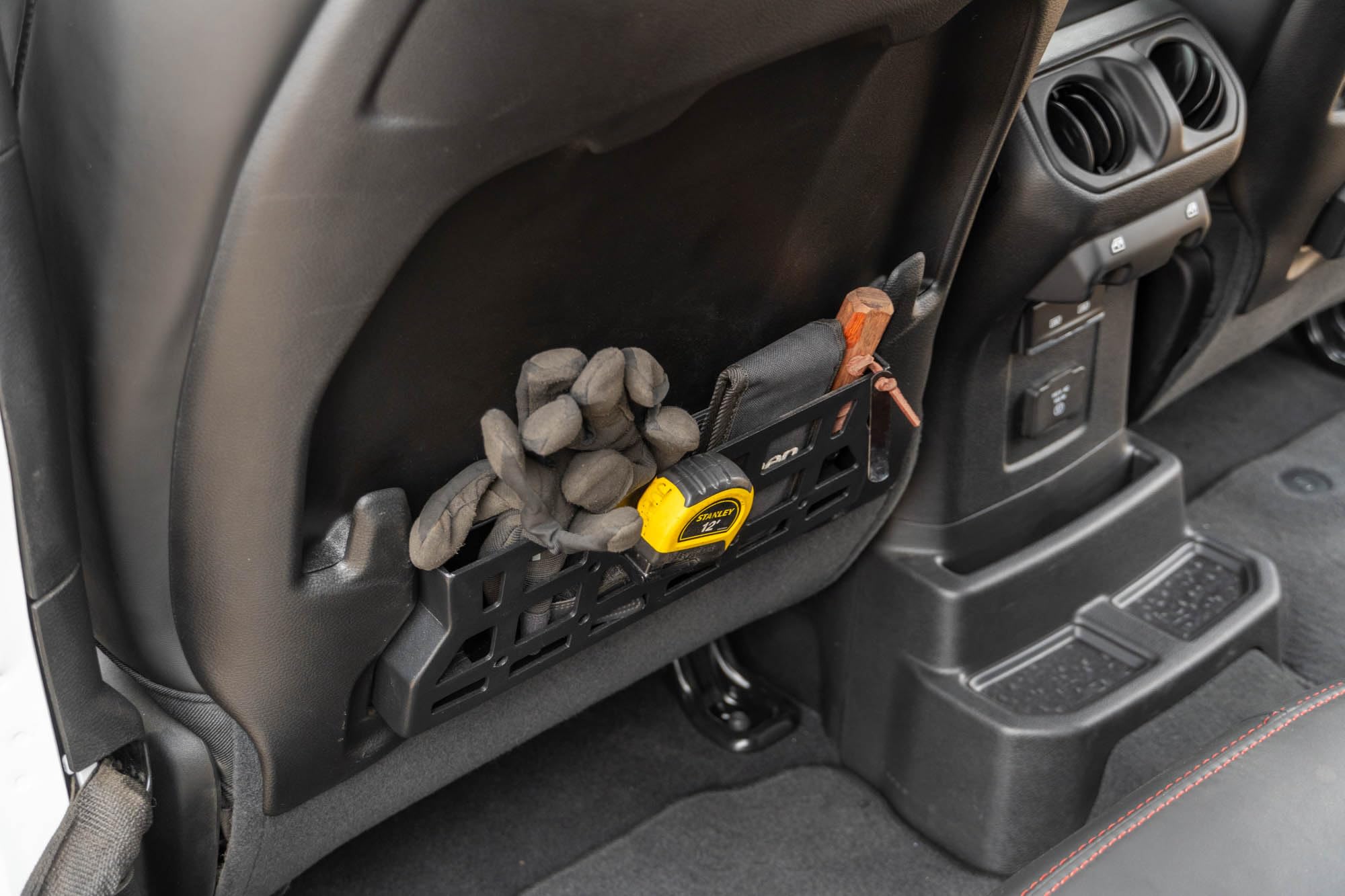 Molle Pockets for DV8 Offroad Seat Back 2018-2025 Jeep Wrangler & Gladiator Rubicon/Mojave | Replaces the Weak Factory Netting | Molle Design for Mounting Gear & Accessories | Black Powder Coat