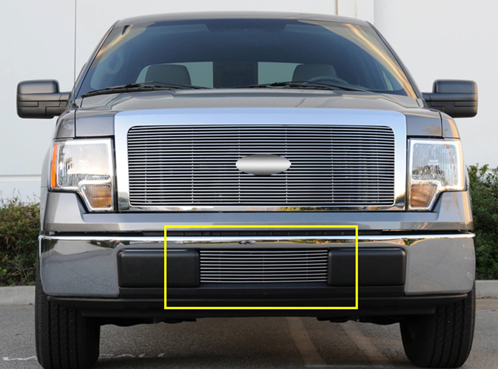 2009-2014 F-150 T-Rex Grilles Billet Bumper Grille, Polished, 1 Pc, Bolt-On - PN #25569, black
