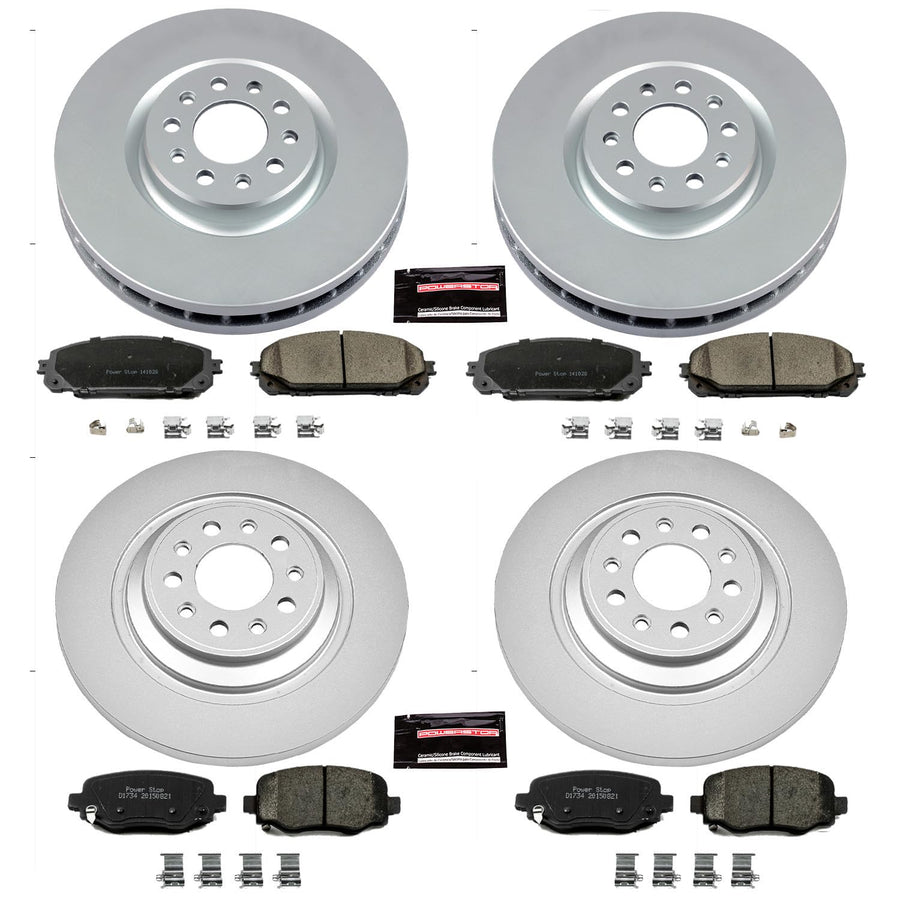 Power Stop CRK6541 Z17 Evolution Geomet Coated Brake Kit Front and Rear For Jeep Cherokee 2014-2015 [Model Specific]