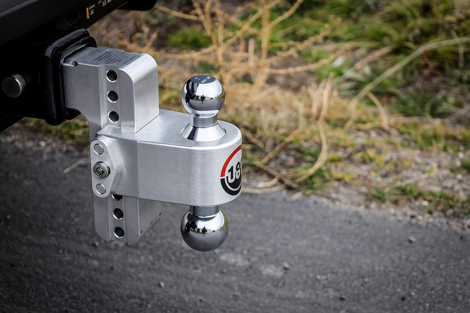 Weigh Safe Adjustable Hitch Trailer Ball Mount, 6" Adjustable Drop Hitch for 2.5" Receiver w/ 2 pc Keyed Alike Lock Set, Heavy Duty Aluminum Trailer Tow Hitch w/ Chrome Plated Tow Balls, 18,500 GTW