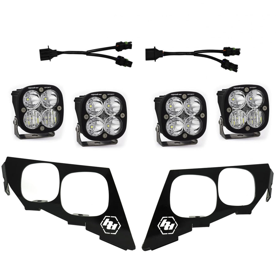 Baja Designs LED Headlight Kit Squadron Sport for Textron Wildcat XX UTV 2018-21 (Multi-Pattern; Clear)