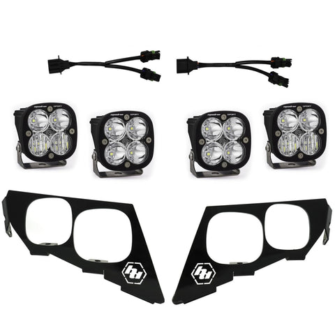 Baja Designs LED Headlight Kit Squadron Sport for Textron Wildcat XX UTV 2018-21 (Multi-Pattern; Clear)