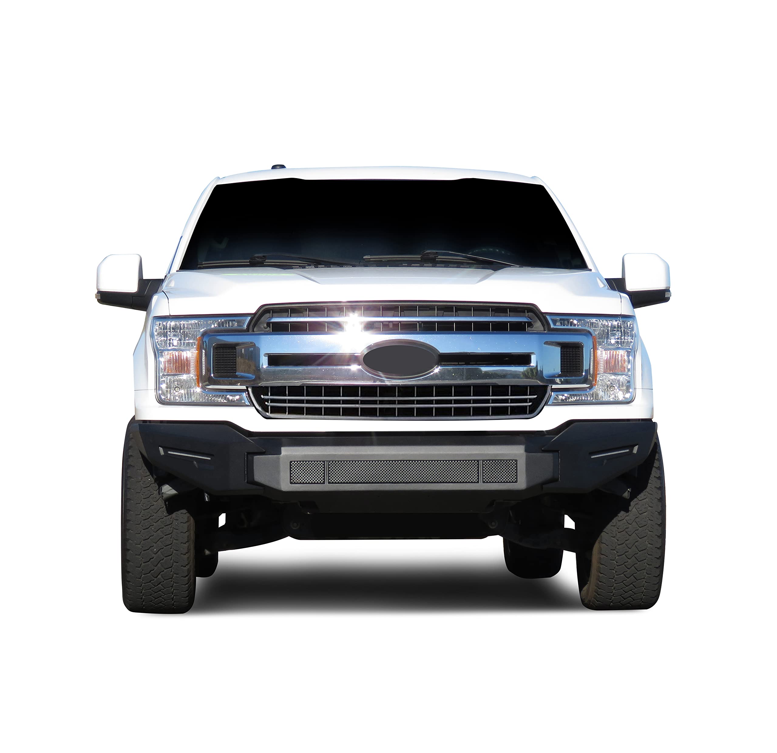 Armour II Heavy Duty Black Horse Modular Front Bumper Matte Black Compatible with 2018-2020 Ford F-150 (Excl. 2020 Diesel Model)-AFB-F119-BU