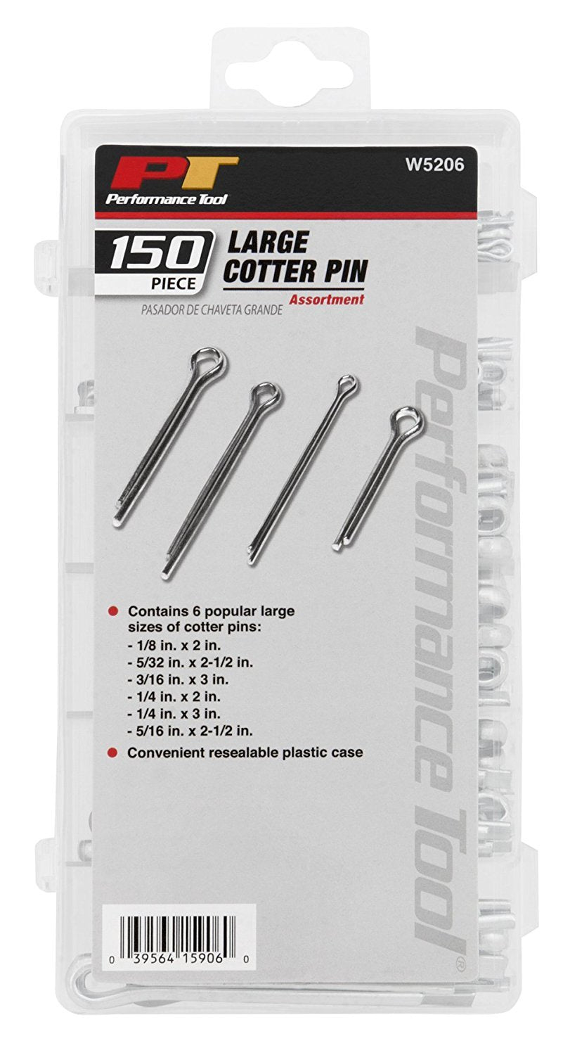 150pc Performance Tool W5206 Large Cotter Pin Assortment