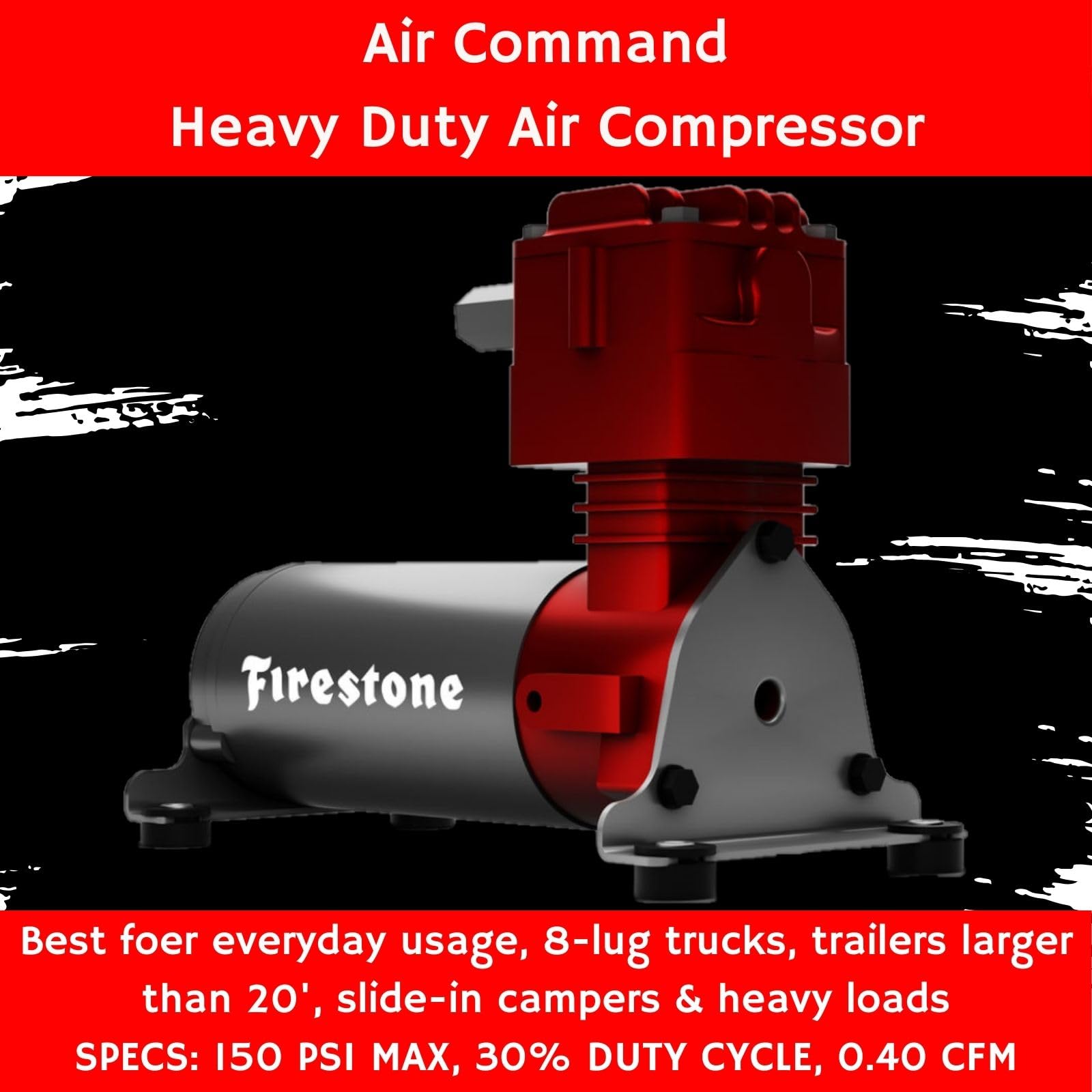 Firestone Air Command 2901 Heavy Duty Air Compressor System with Analog Gauge | Single Point Fill | One Push Pressure Adjustment | Instant Air Source