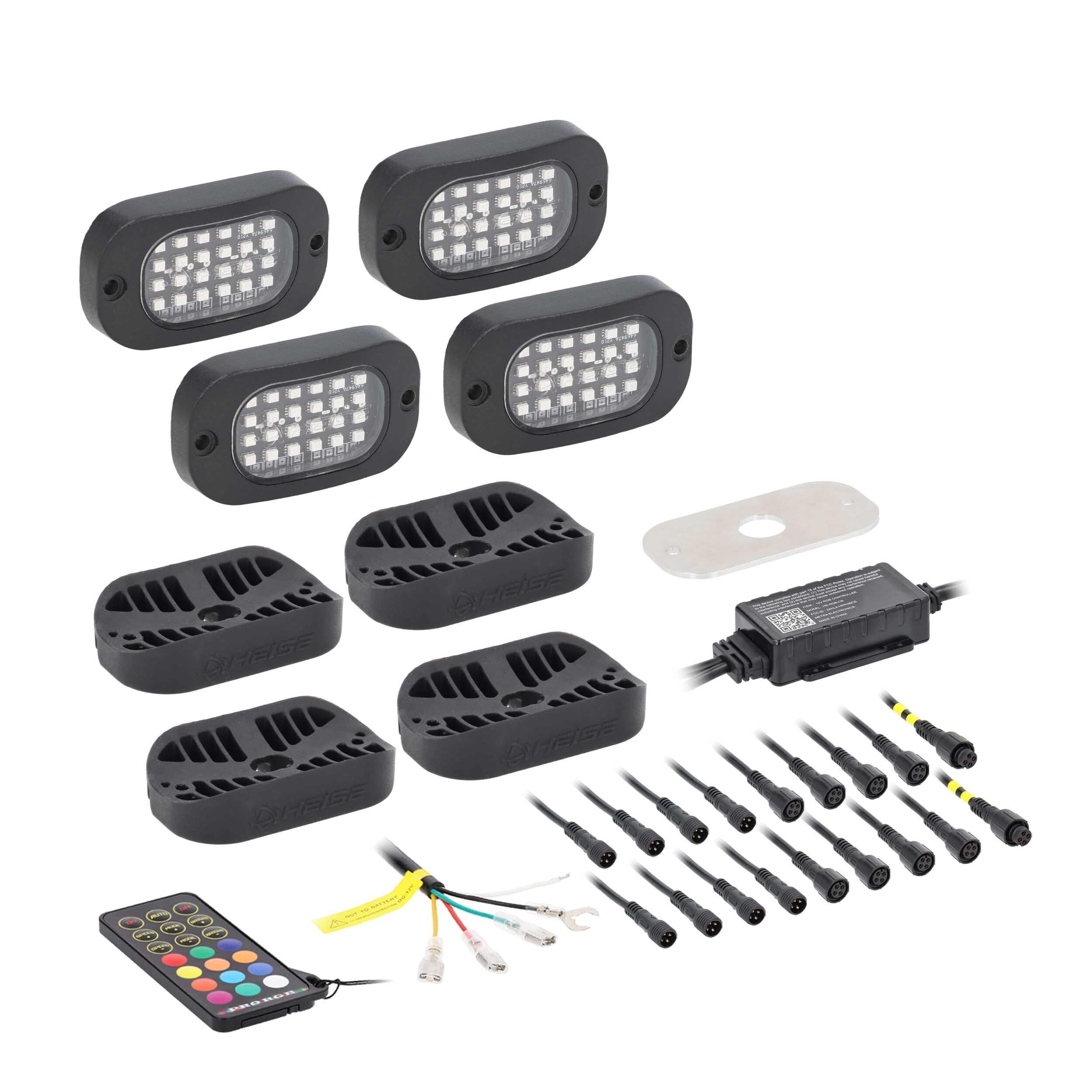 4 RGB Metra Rock Lghts W/Controller
