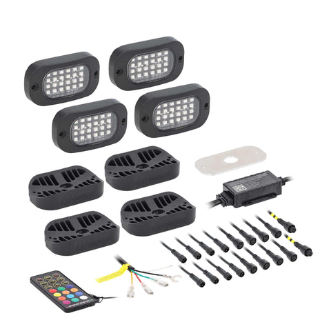 4 RGB Metra Rock Lghts W/Controller