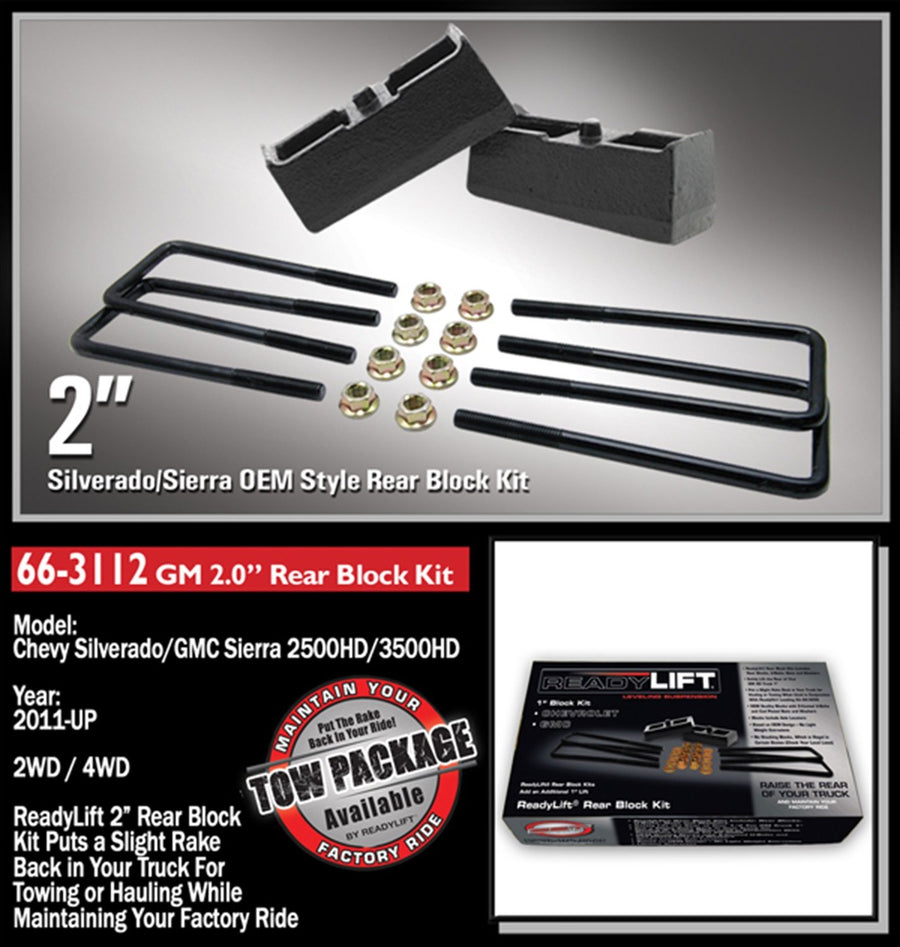 2.0" Tall ReadyLift Rear Block Kit 66-3112