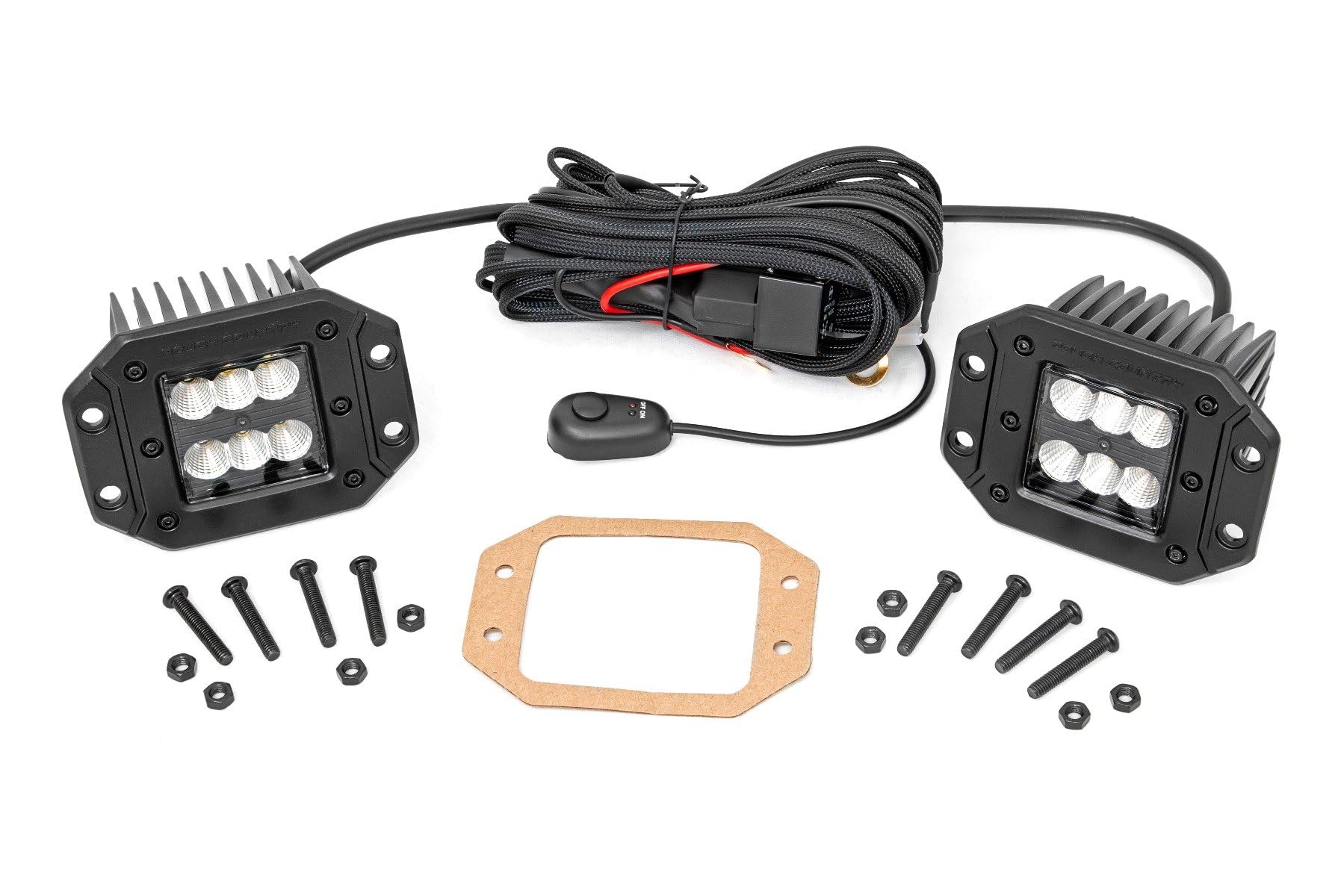 Rough Country 2" Cree Black Series Flush Mount LED Lights | Pair - 70113BL