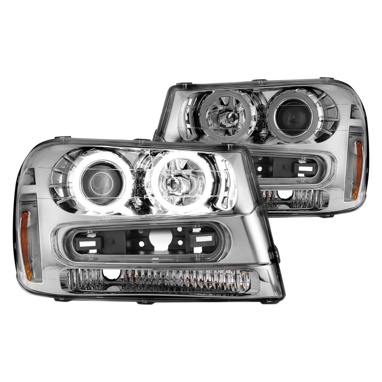 02-09 Chevrolet Trailblazer ANZO Projector Headlights w/Halo Chrome Housing (Non-LT Models)