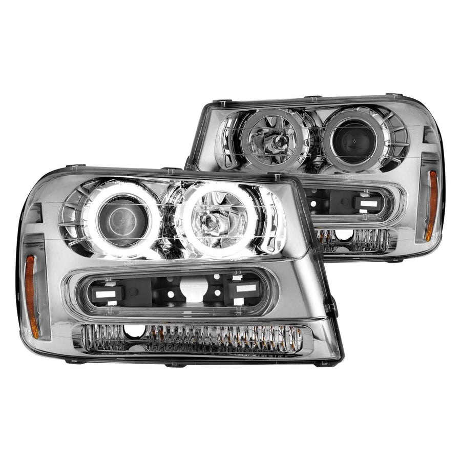 02-09 Chevrolet Trailblazer ANZO Projector Headlights w/Halo Chrome Housing (Non-LT Models)