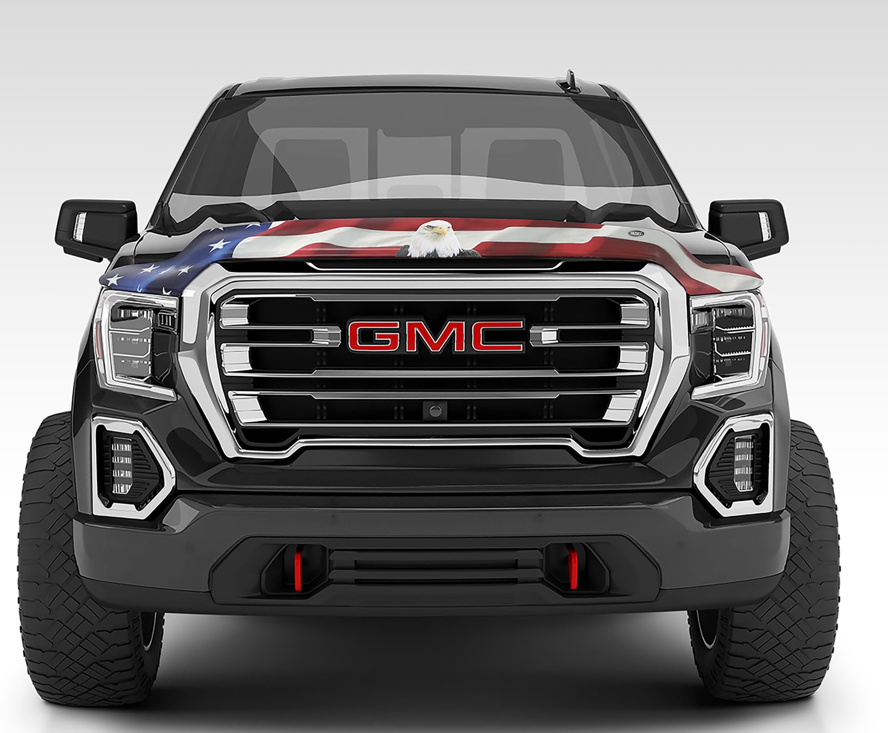 Husky Liners Hood Protector | American Flag w/Fits 2019-2026 Ram 1500 Exludes Rebel & TRXHigh Profile/Bug Shield - 1 pc., Multi-Colored-USA | 2818953