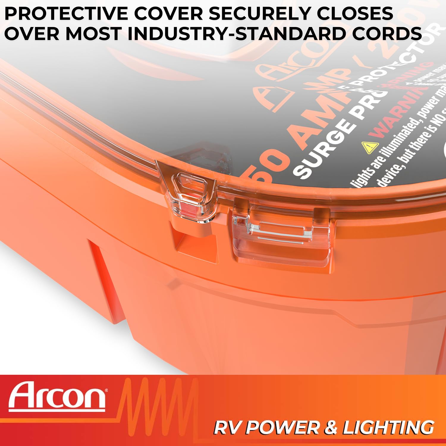 Surge Protector Arcon 19759, Portable, 50 Amp, 240 Volt, with Plug Head Handle Grip, 7200 Joules of Power Surge Protection