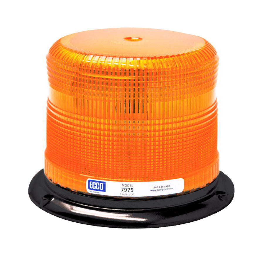 LED Beacon, ECCO: epoxy filled, 11 flash patterns, amber, Light Type LED, Lens Color Amber, Included (qty.) 1 Model# 7975A