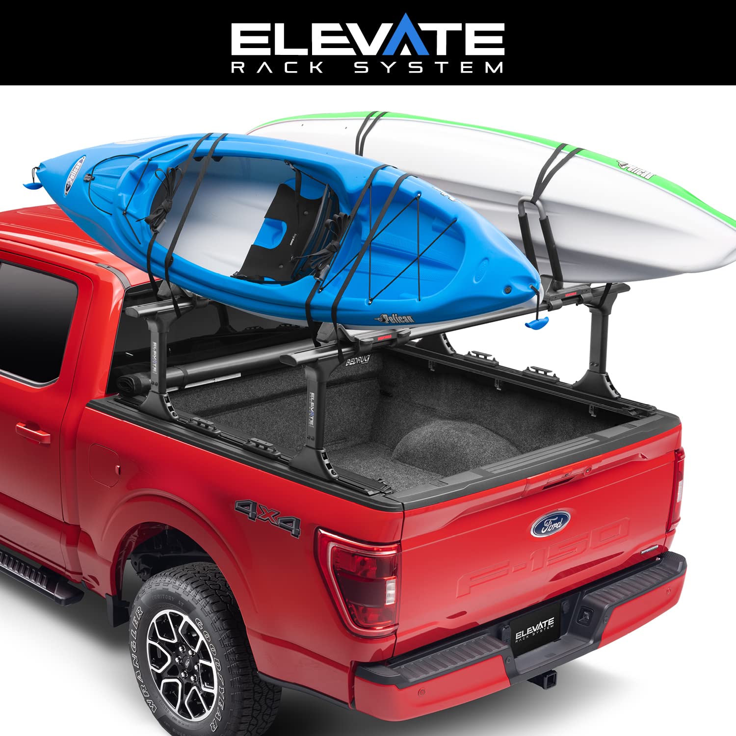 RealTruck TruXedo TS Elevate Rails | 1118360 | Fits 7'10"+ Bed - Long Beds (94" Rail Length) | RAILS & Cleats Only