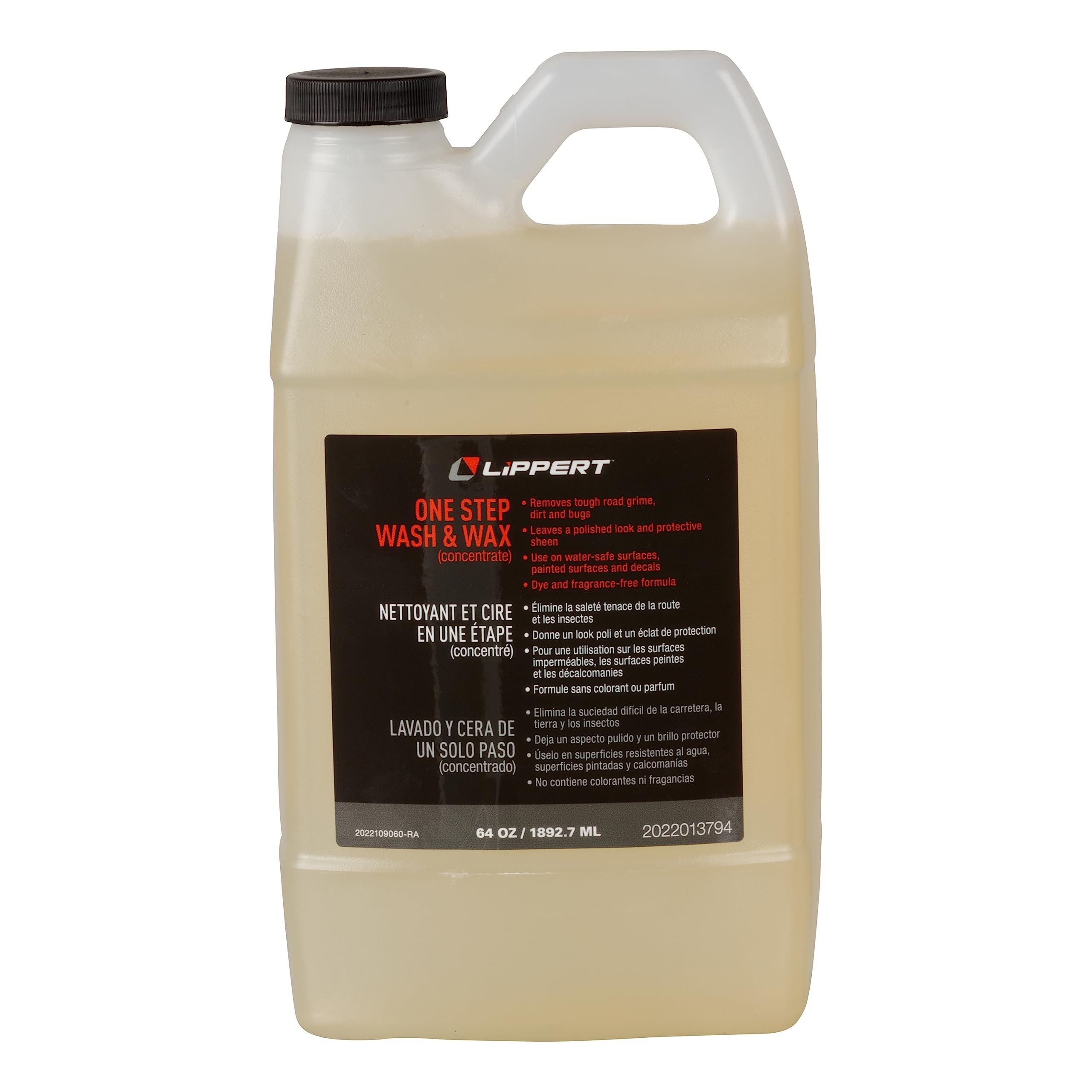 One Step Lippert 64 oz. RV Wash/Wax (Concentrate) for Exterior Applications, Dye and Fragrance Free, Made in The USA - 2022013794