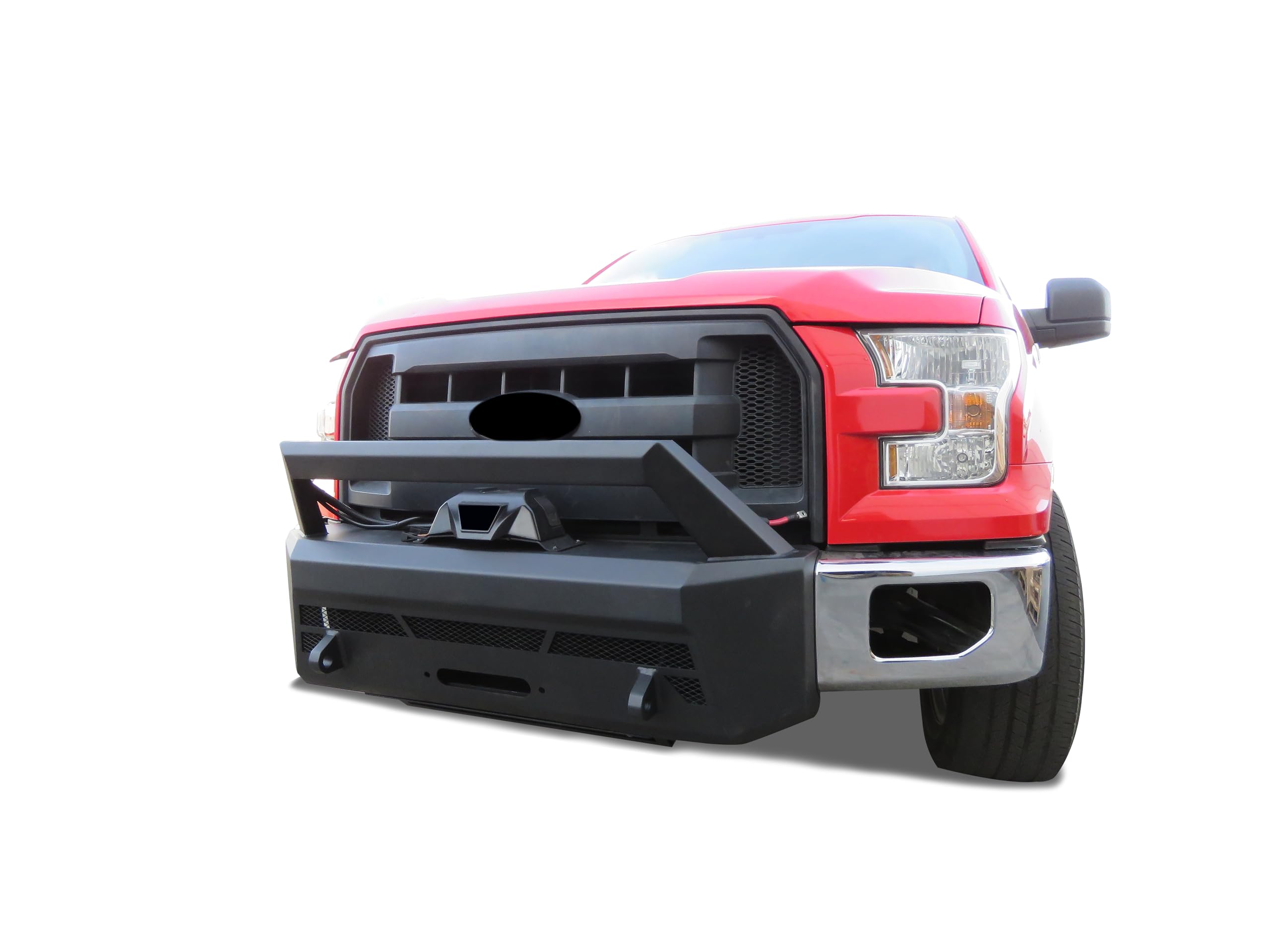 Heavy Duty Black Horse Armour III Front Winch Bumper Textured Black Compatible with 2015-2017 Ford F-150-AR3LHD40NL