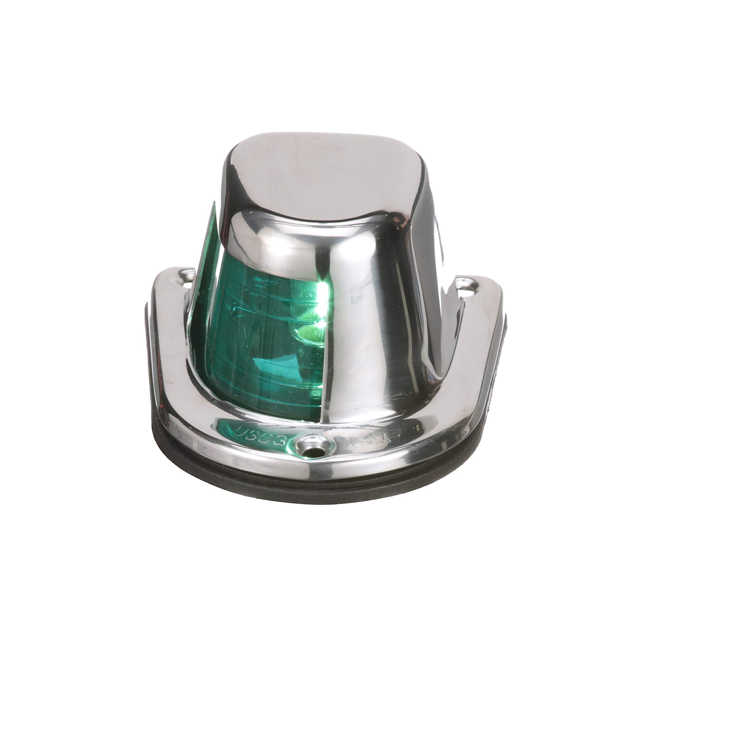 1-Mile Attwood Sidelights, Pair, Stainless Steel Housing, Deck Mount, Each Provides 1-Mile, 112.5-Degree Visibility, 12V