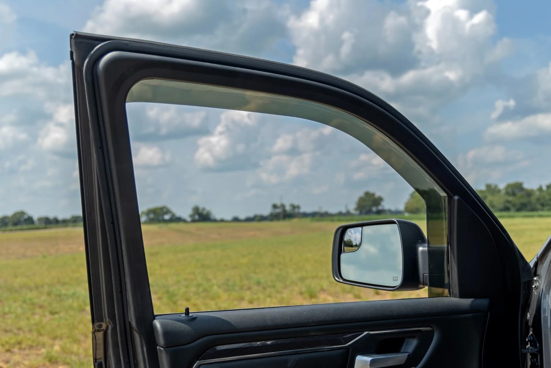 Rough Country Window Rain Guards in-Channel for Ram 1500 (2019-2025), 1500 TRX Crew Cab (2021-2024) - Low Profile Window Visors, 4-Pc Rain Guard for Trucks