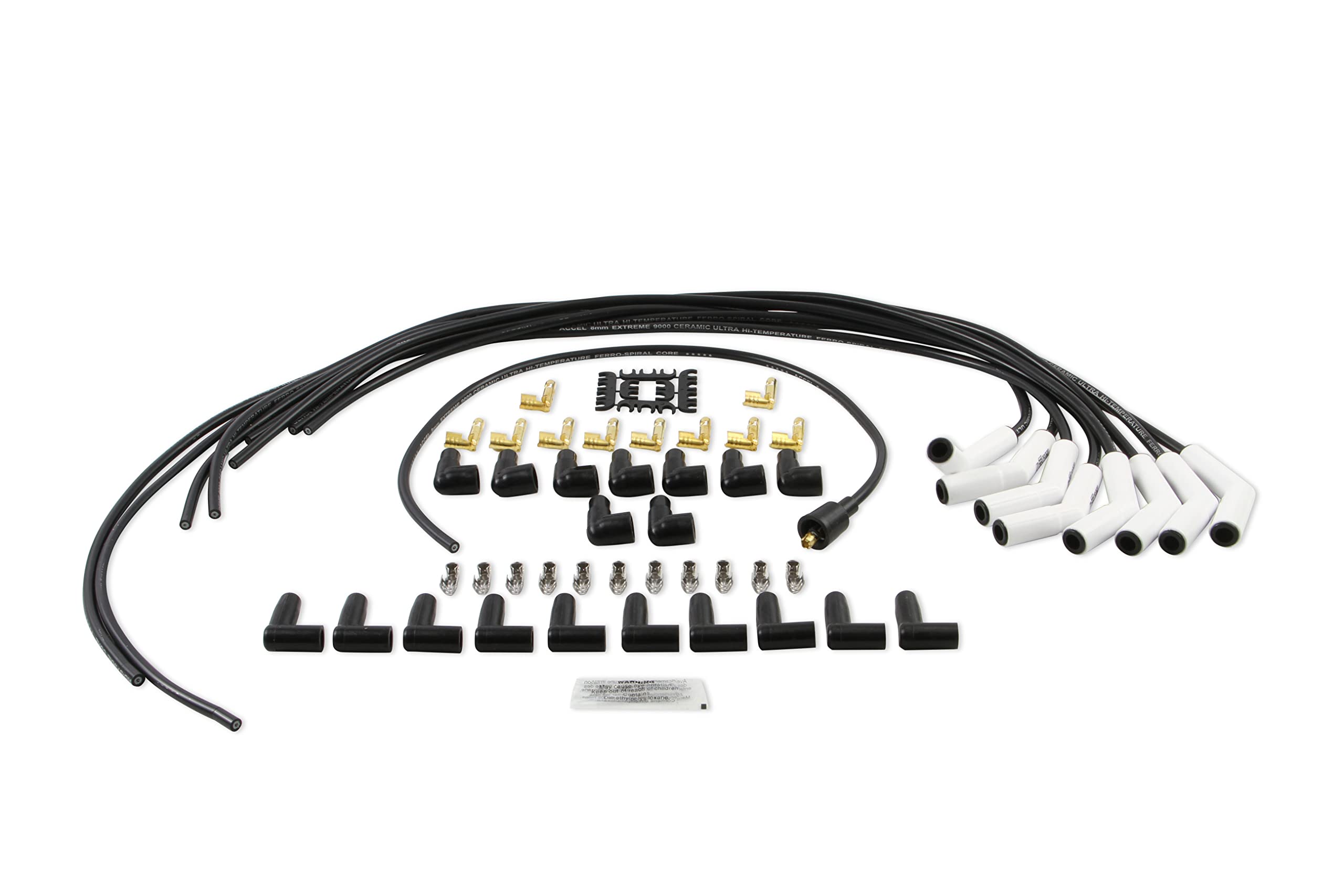 9002C ACCEL Extreme 9000 Spark Plug Wire Set - Universal - 135 Degree White Ceramic Boots
