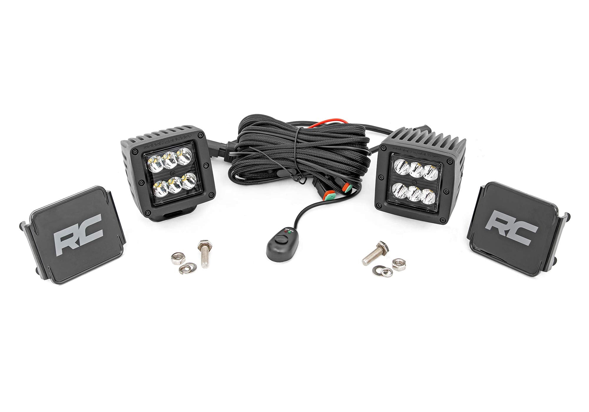 Black Series Rough Country LED Fog Light Kit for 11-14 Chevy 2500/3500HD - 70628