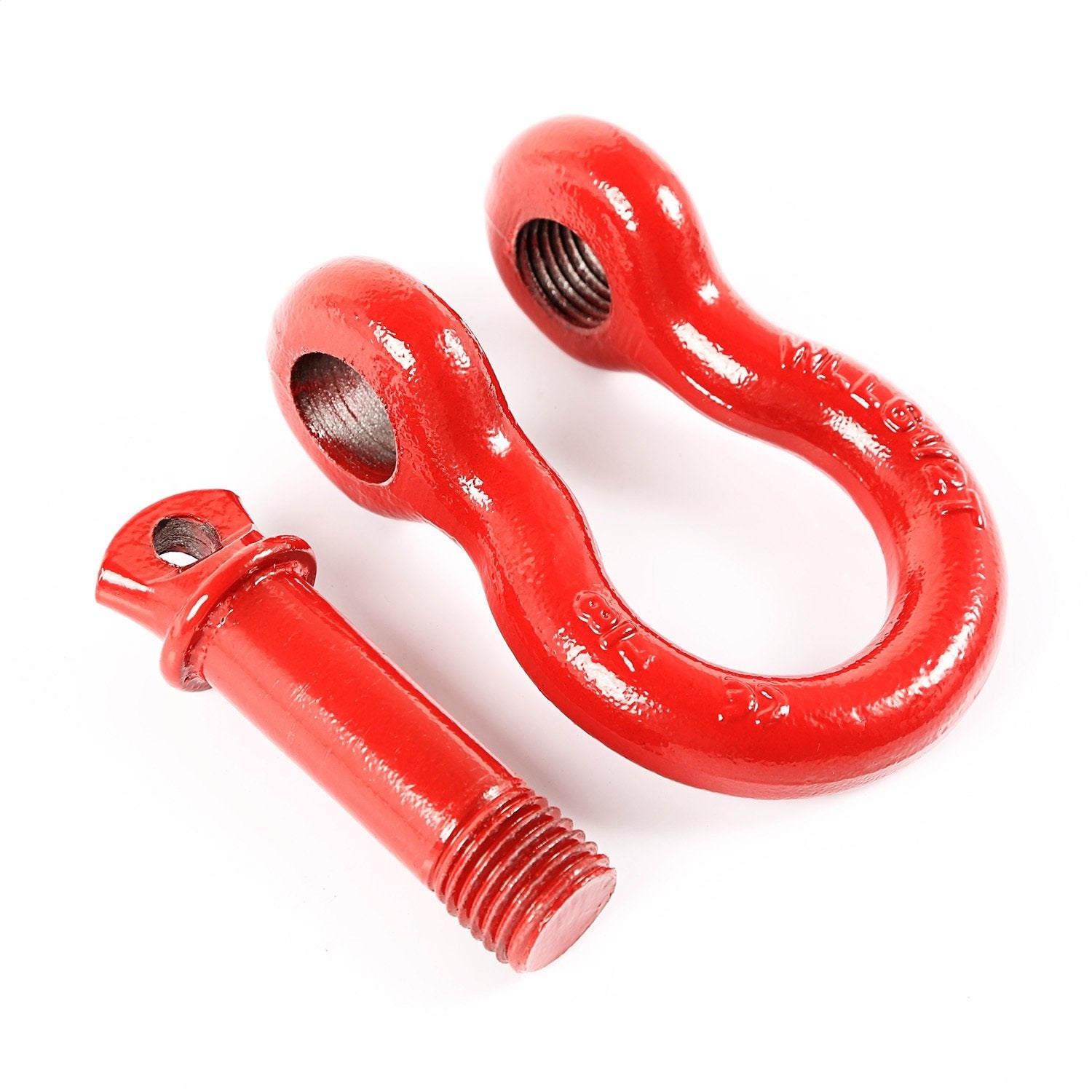 D-Ring Shackle Kit, Rugged Ridge, 7/8 inch, Red, Steel, Pair | 11235.13