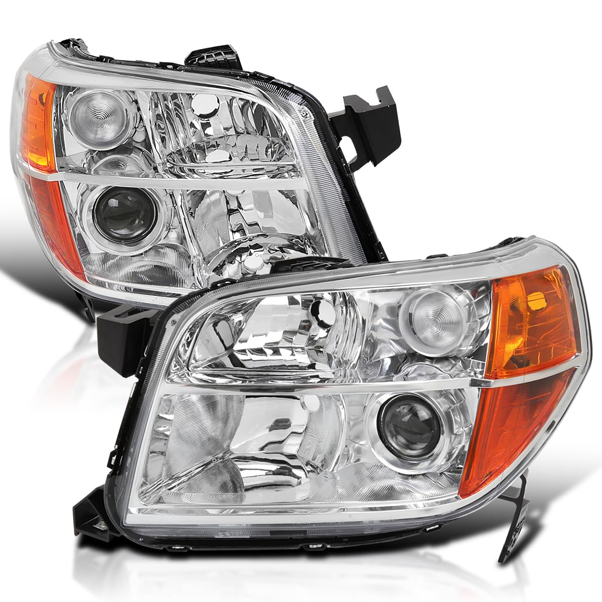 Chrome Projector Headlights SPEC-D TUNING Compatible with 2006-2008 Honda Pilot, Left + Right Pair Headlamps Assembly