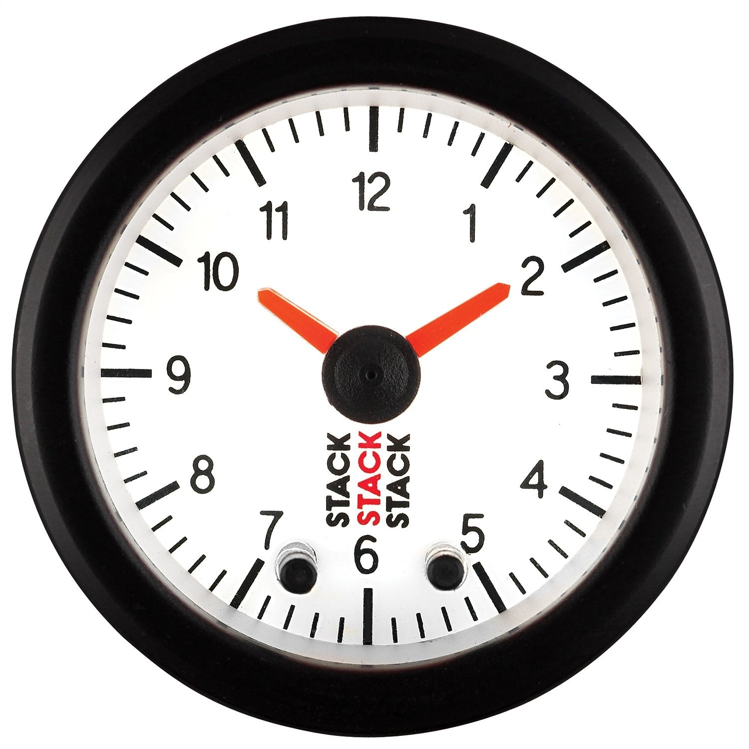 Stack Autometer Analog Clock Gauge - White