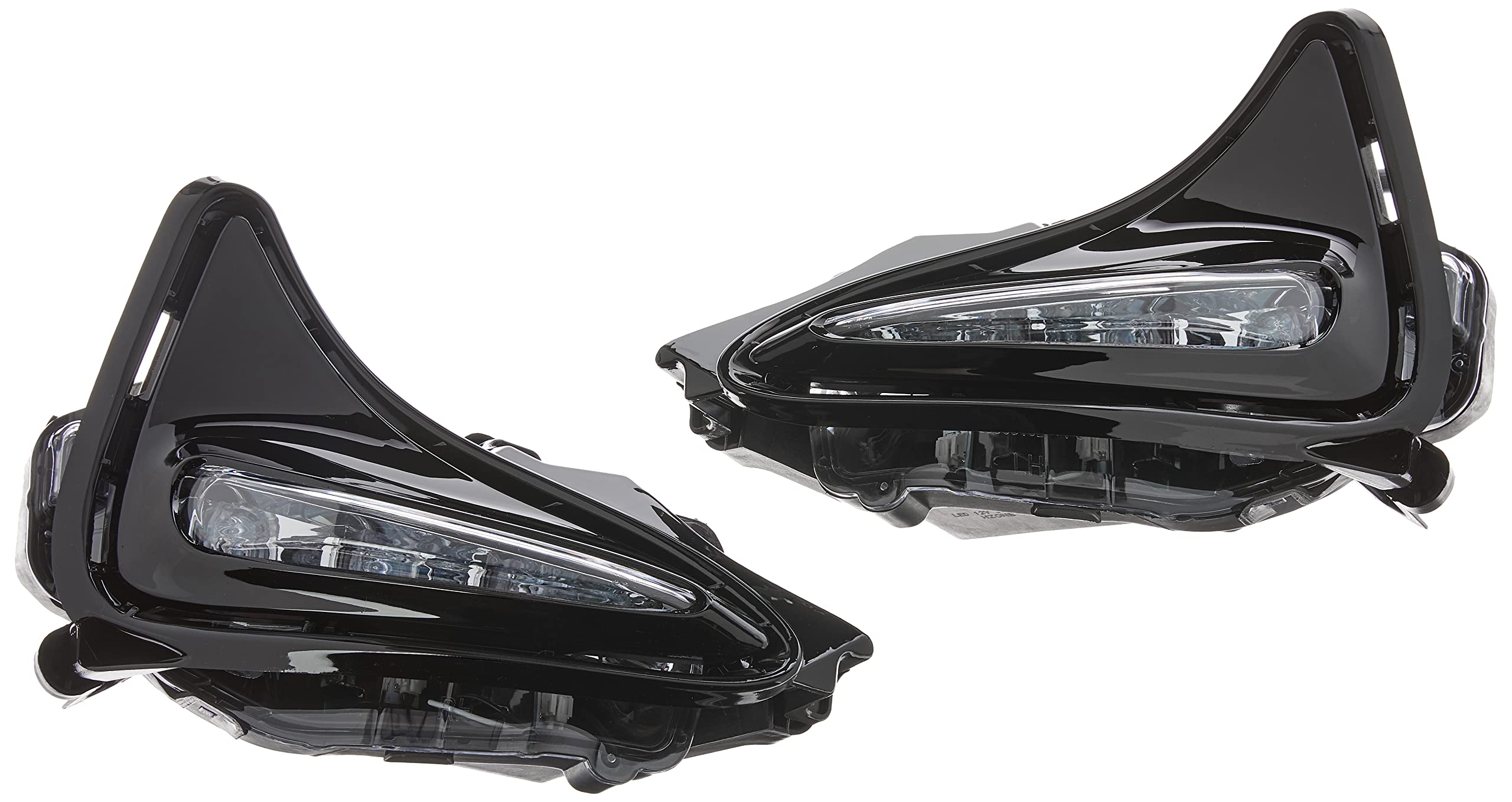 Fog Lights SPEC-D TUNING LF-COR17CLED-HZ with Clear Lens and Gloss Black Bezel 17-19 Toyota Corolla
