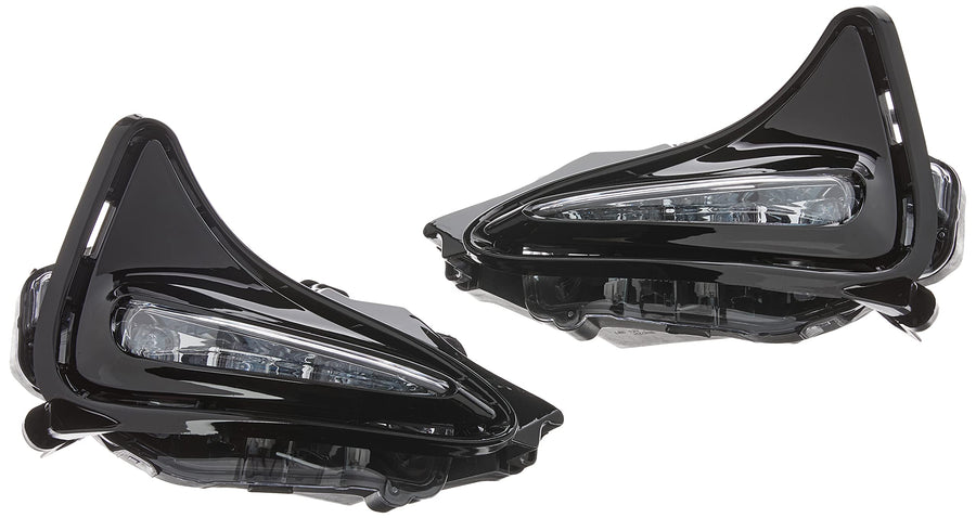 Fog Lights SPEC-D TUNING LF-COR17CLED-HZ with Clear Lens and Gloss Black Bezel 17-19 Toyota Corolla