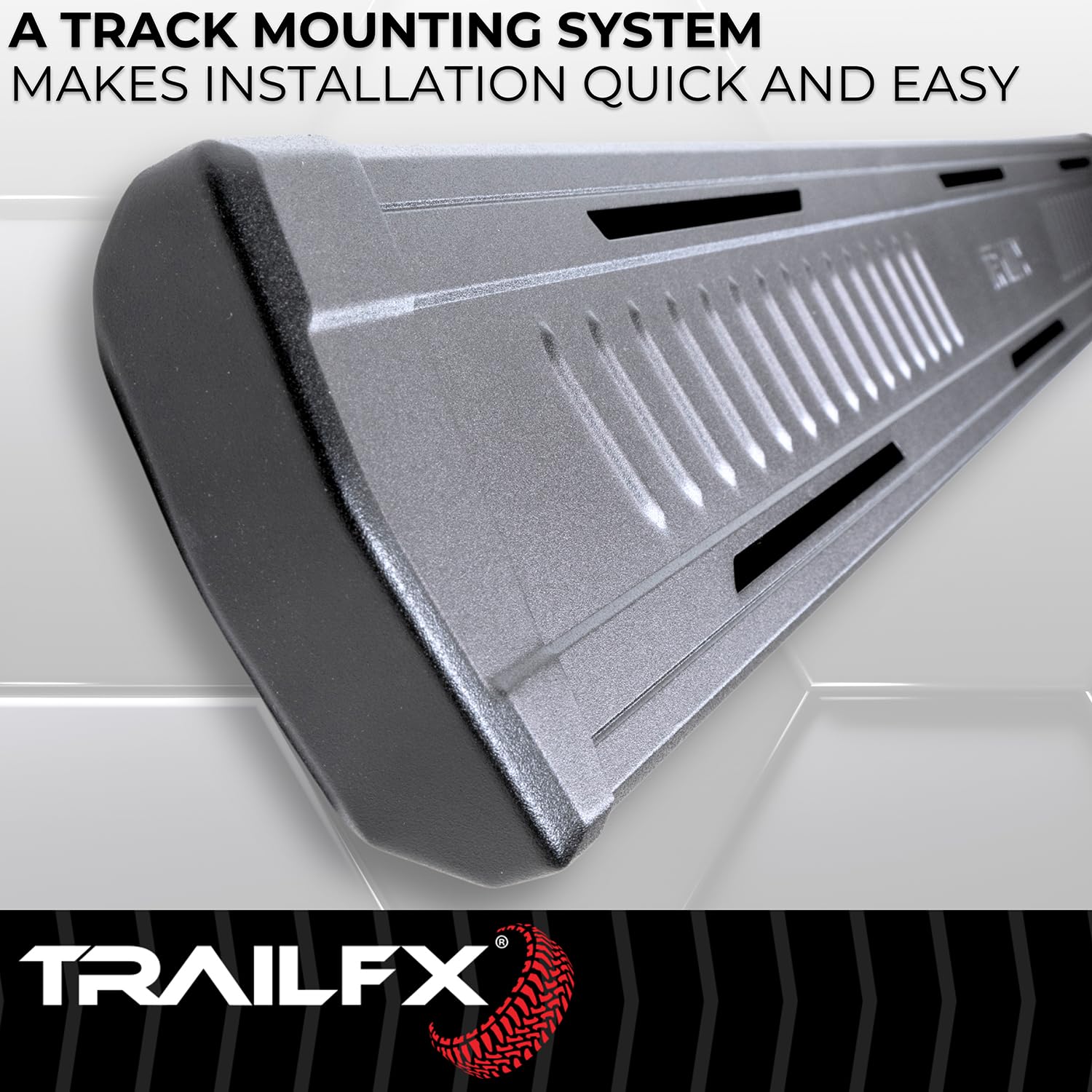TrailFX Running Boards Aluminum Fits 2019-2025 Ram 1500 Matte Titanium Black Powder Coated 6.5-Inch Wide Welded End Caps Quick Track Mount Set of 2 TrailFX AL6013B Truck Side Steps