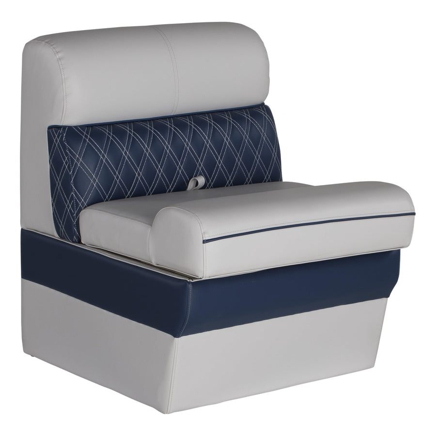 24" Lippert Sunset Collection Straight Pontoon Bench Seat, Contoured Foam Cushioning, Durable Marine-Grade Vinyl, Built-In Dry Storage, Poly Frame, 24"L x 28"W x 30"H - 2024021178