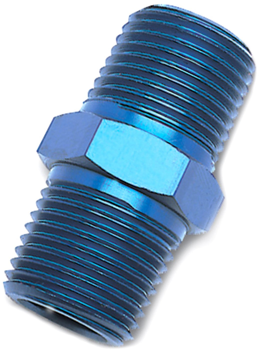 Blue Anodized Edelbrock/Russell 661500 Aluminum 1/8" Male Pipe Nipple Fitting