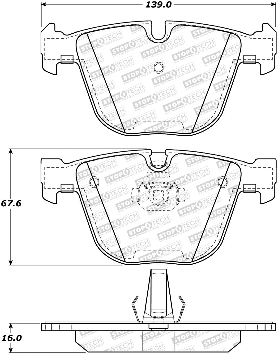 Brake Pads Stoptech 308.09192 Street with Shims & Hardware