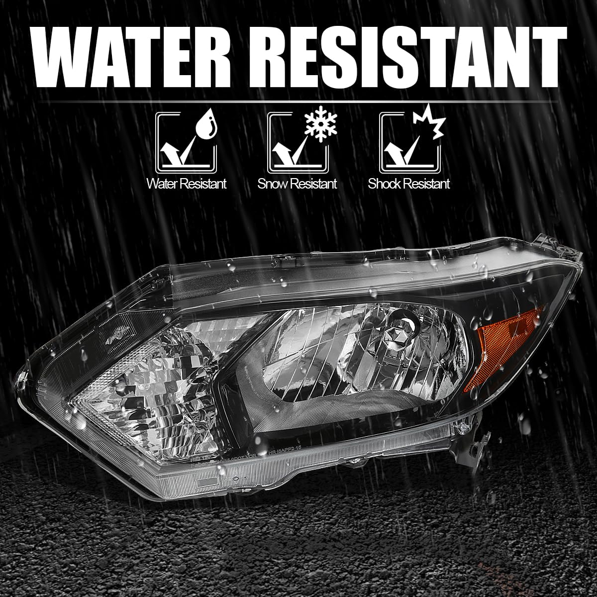 Left Driver Side SPEC-D TUNING Glossy Black Headlight Compatible with 2016-2018 Honda HR-V Headlamp Assembly