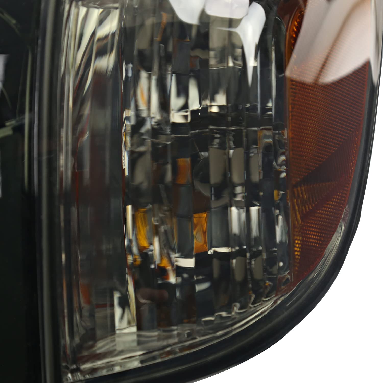 Smoke LED Tube Headlights + Corner Lights Spec-D Tuning Compatible with 2005-2006 Toyota Tundra, Left + Right Pair Headlamp Assembly