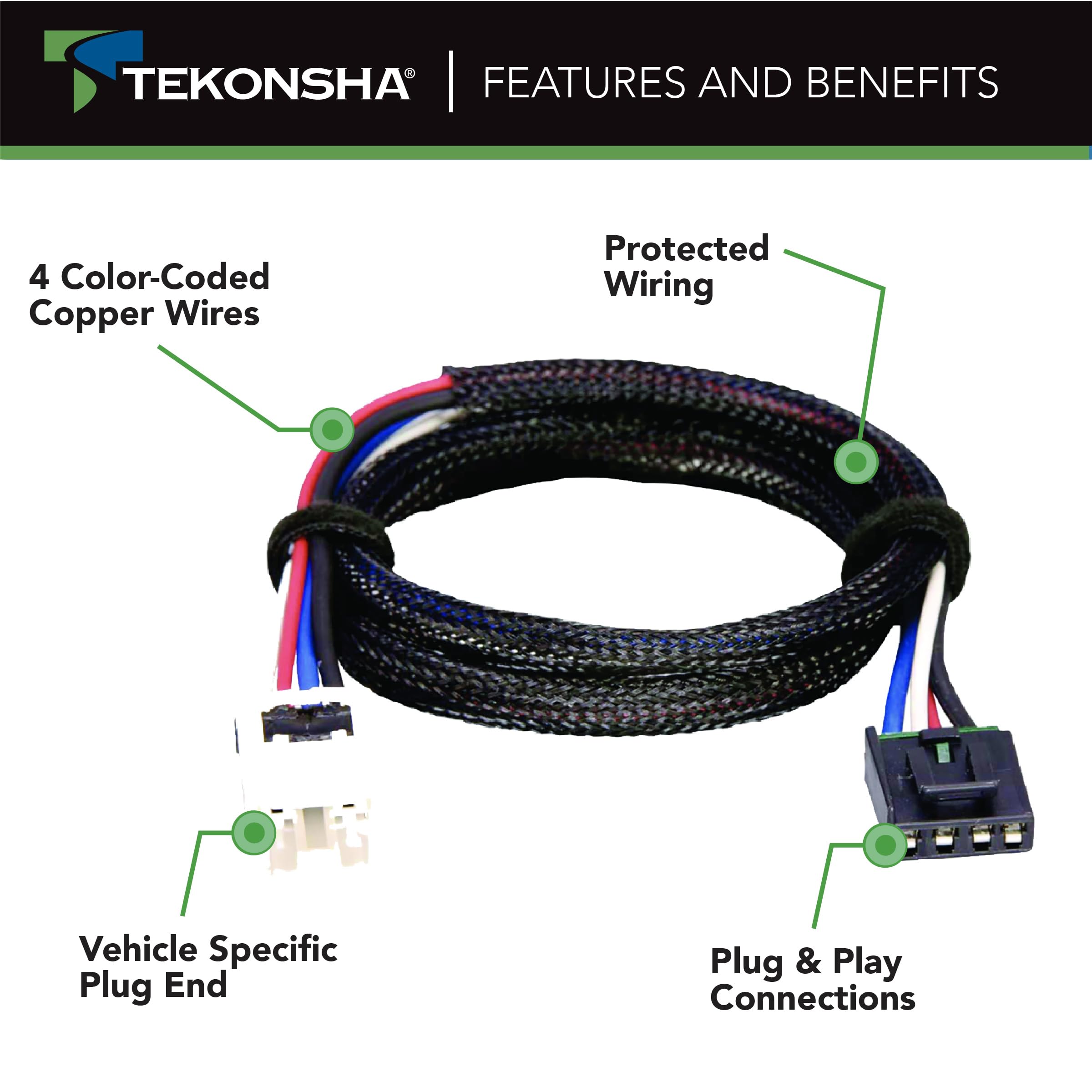 Trailer Brake Controller TEKONSHA 305000 Custom Harness, Vehicle & Brake Control Ends, Compatible with Infiniti and Nissan Selected Models Except Titan XD (Please Verify Vehicle Compatibility)