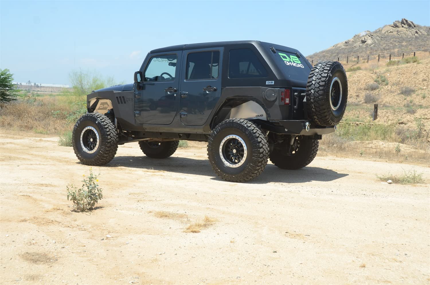 2-Piece DV8 Offroad Fastback Hard Top for 07-18 Jeep Wrangler JK 4 Door - Black (DS Only)