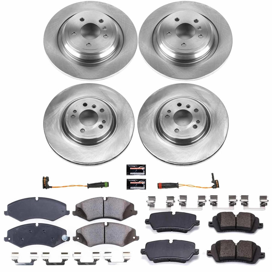 Power Stop KOE7441 Replacement Brake Kit-OE Front and Rear Brake Rotors & Ceramic Brake Pads and 1 Front & 1 Rear Sensor Wires For GLE300d, GLE350, ML, ML350 [Model Specific]