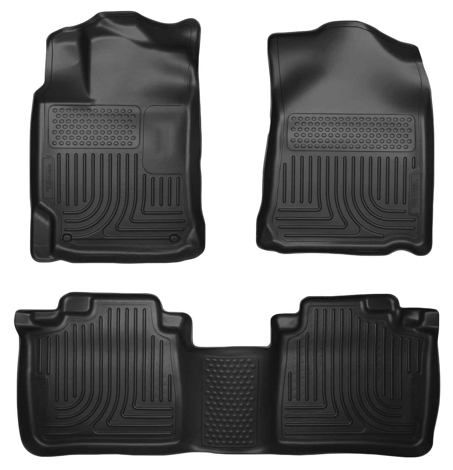 Weatherbeater Husky Liners Floor Mats | Fits 2010-2015 Lexus RX350 & Lexus RX450H | Front & 2nd Row, 3-pc Black - 99551