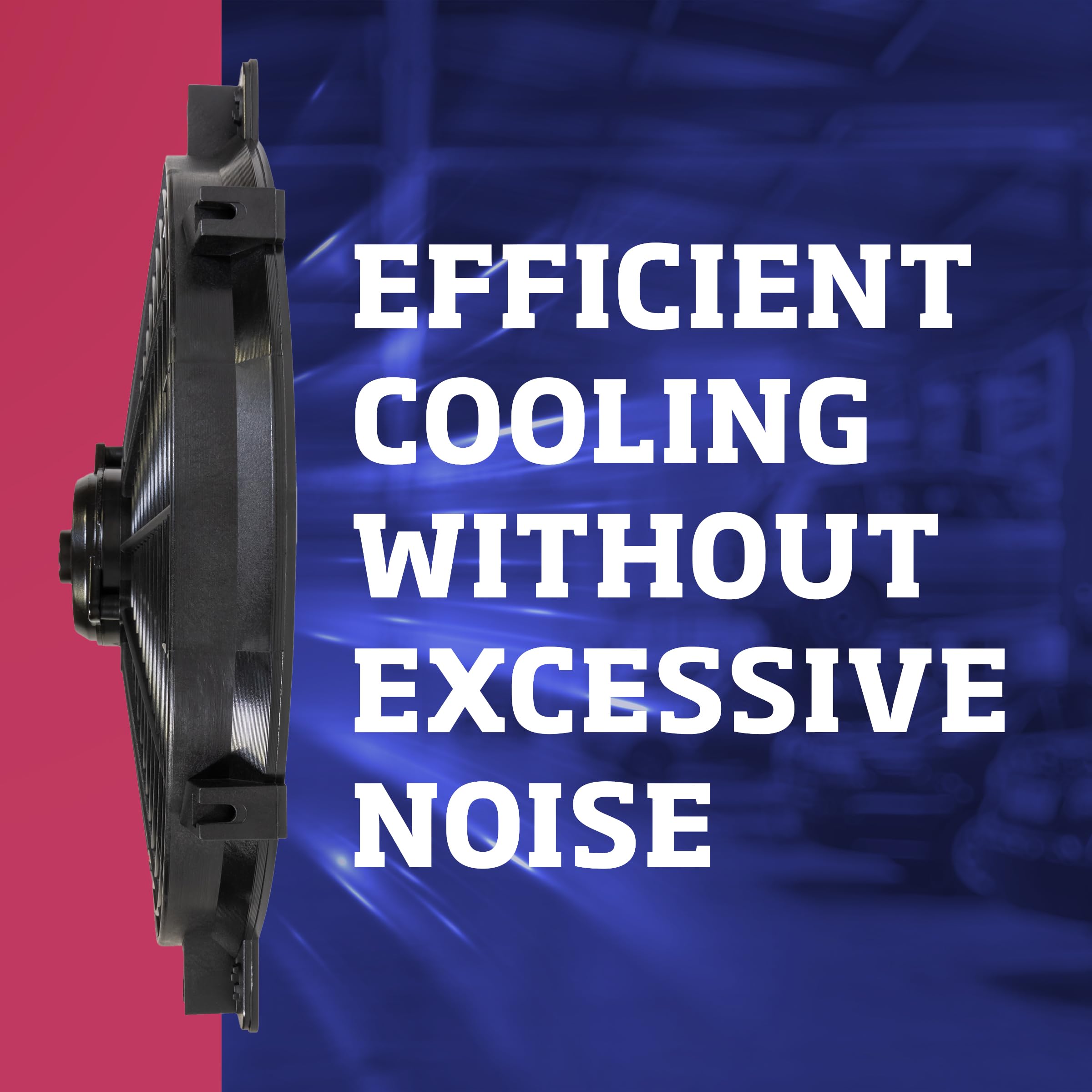 24-Volt Trimline Black Reversible Electric Fan, Pusher-Puller Fan (11624), Car Accessories, 16 Inches
